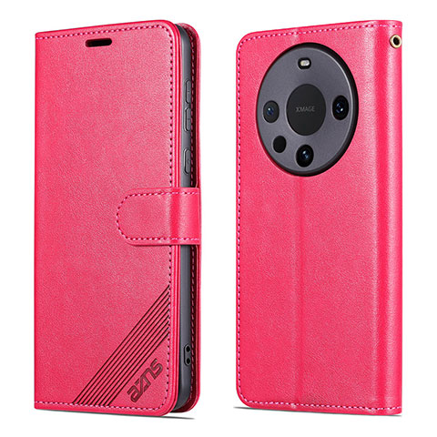 Coque Portefeuille Livre Cuir Etui Clapet YZ4 pour Huawei Mate 60 Pro Rose Rouge