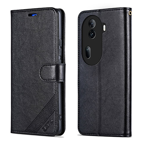 Coque Portefeuille Livre Cuir Etui Clapet YZ4 pour Oppo Reno11 Pro 5G Noir