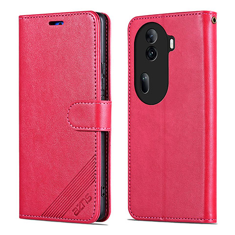 Coque Portefeuille Livre Cuir Etui Clapet YZ4 pour Oppo Reno11 Pro 5G Rose Rouge