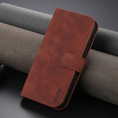 Coque Portefeuille Livre Cuir Etui Clapet YZ5 pour Apple iPhone 15 Pro Marron