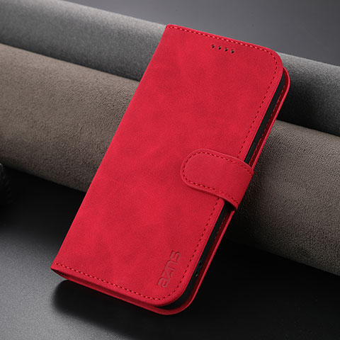 Coque Portefeuille Livre Cuir Etui Clapet YZ5 pour Apple iPhone 16 Pro Max Rose Rouge