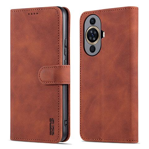 Coque Portefeuille Livre Cuir Etui Clapet YZ5 pour Huawei Nova 11 Marron