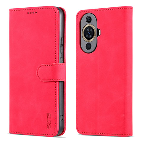 Coque Portefeuille Livre Cuir Etui Clapet YZ5 pour Huawei Nova 11 Ultra Rose Rouge