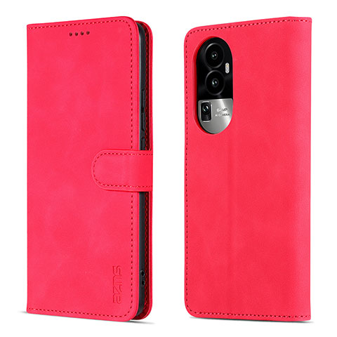 Coque Portefeuille Livre Cuir Etui Clapet YZ5 pour Oppo Reno10 Pro+ Plus 5G Rose Rouge