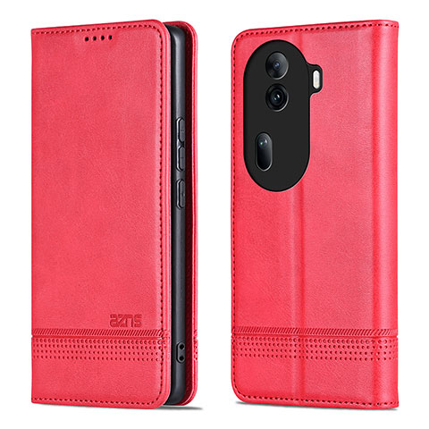 Coque Portefeuille Livre Cuir Etui Clapet YZ5 pour Oppo Reno11 Pro 5G Rose Rouge