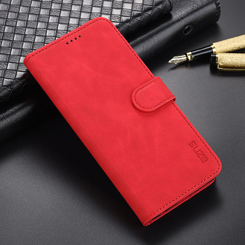 Coque Portefeuille Livre Cuir Etui Clapet YZ6 pour Oppo A58 5G Rose Rouge