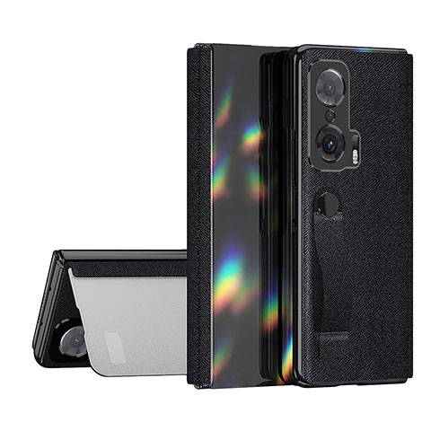 Coque Portefeuille Livre Cuir Etui Clapet ZL1 pour Huawei Honor Magic V 5G Noir