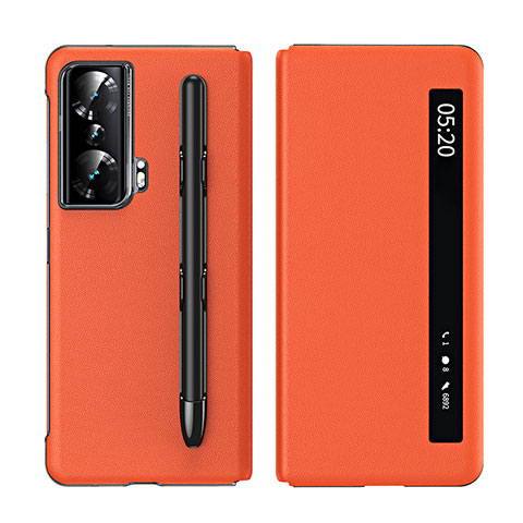 Coque Portefeuille Livre Cuir Etui Clapet ZL1 pour Huawei Honor Magic Vs 5G Orange