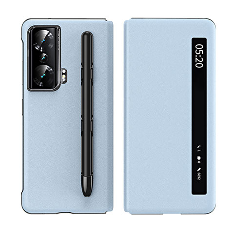 Coque Portefeuille Livre Cuir Etui Clapet ZL1 pour Huawei Honor Magic Vs Ultimate 5G Bleu Ciel