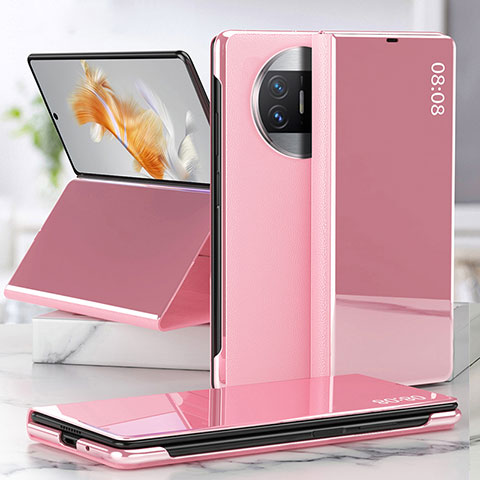 Coque Portefeuille Livre Cuir Etui Clapet ZL1 pour Huawei Mate X5 Or Rose