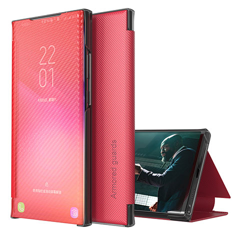 Coque Portefeuille Livre Cuir Etui Clapet ZL1 pour Samsung Galaxy A02 Rouge