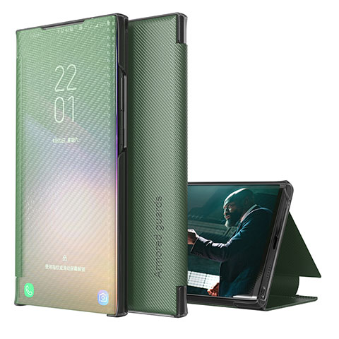 Coque Portefeuille Livre Cuir Etui Clapet ZL1 pour Samsung Galaxy A02 Vert