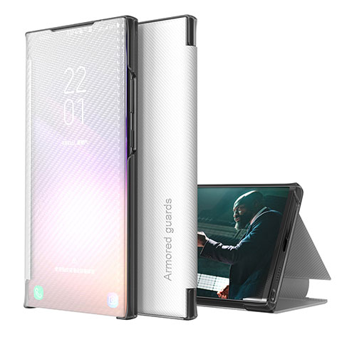 Coque Portefeuille Livre Cuir Etui Clapet ZL1 pour Samsung Galaxy A32 4G Argent