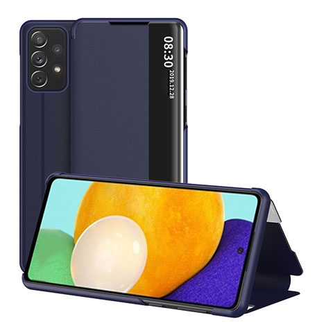 Coque Portefeuille Livre Cuir Etui Clapet ZL1 pour Samsung Galaxy A52 5G Bleu