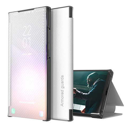 Coque Portefeuille Livre Cuir Etui Clapet ZL1 pour Samsung Galaxy F62 5G Argent