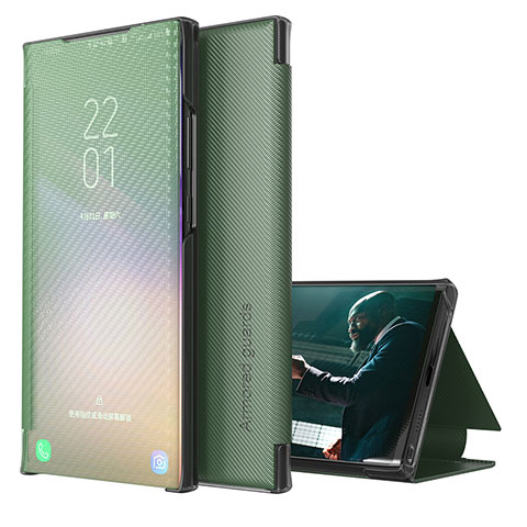 Coque Portefeuille Livre Cuir Etui Clapet ZL1 pour Samsung Galaxy S23 5G Vert