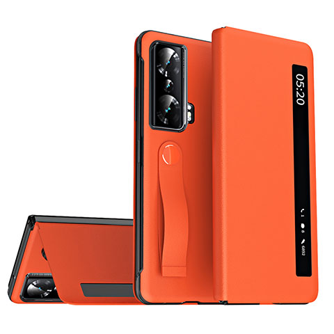 Coque Portefeuille Livre Cuir Etui Clapet ZL2 pour Huawei Honor Magic Vs 5G Orange