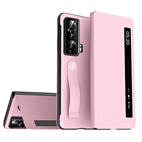 Coque Portefeuille Livre Cuir Etui Clapet ZL2 pour Huawei Honor Magic Vs Ultimate 5G Or Rose