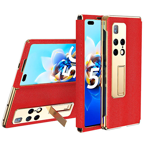 Coque Portefeuille Livre Cuir Etui Clapet ZL2 pour Huawei Mate X2 Rouge