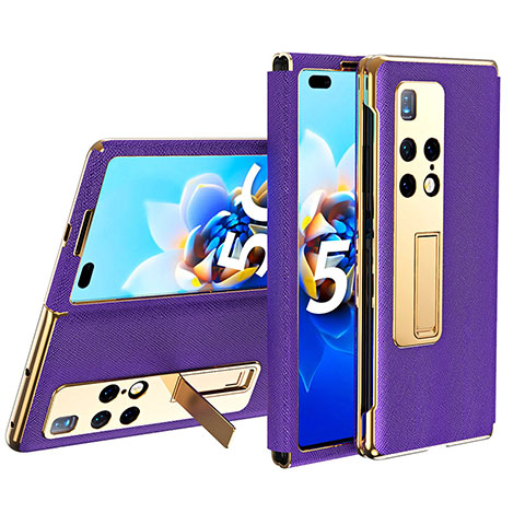 Coque Portefeuille Livre Cuir Etui Clapet ZL2 pour Huawei Mate X2 Violet