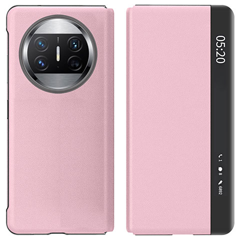 Coque Portefeuille Livre Cuir Etui Clapet ZL2 pour Huawei Mate X5 Or Rose