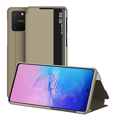 Coque Portefeuille Livre Cuir Etui Clapet ZL2 pour Samsung Galaxy A91 Or