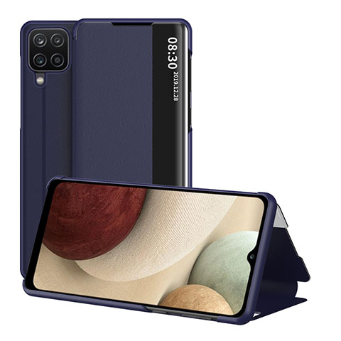 Coque Portefeuille Livre Cuir Etui Clapet ZL2 pour Samsung Galaxy F12 Bleu