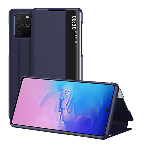 Coque Portefeuille Livre Cuir Etui Clapet ZL2 pour Samsung Galaxy M80S Bleu