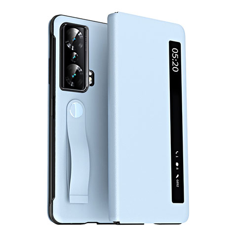 Coque Portefeuille Livre Cuir Etui Clapet ZL3 pour Huawei Honor Magic Vs 5G Bleu Ciel