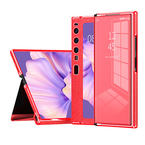 Coque Portefeuille Livre Cuir Etui Clapet ZL3 pour Huawei Mate Xs 2 Rouge