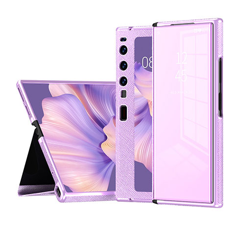 Coque Portefeuille Livre Cuir Etui Clapet ZL3 pour Huawei Mate Xs 2 Violet