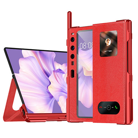 Coque Portefeuille Livre Cuir Etui Clapet ZL4 pour Huawei Mate Xs 2 Rouge