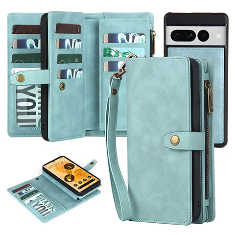 Coque Portefeuille Livre Cuir Etui Clapet ZY1 pour Google Pixel 7 Pro 5G Vert