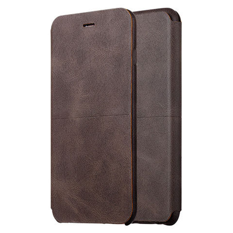 Coque Portefeuille Livre Cuir L01 pour Apple iPhone 6 Plus Marron