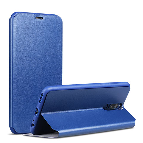 Coque Portefeuille Livre Cuir L01 pour Huawei Rhone Bleu