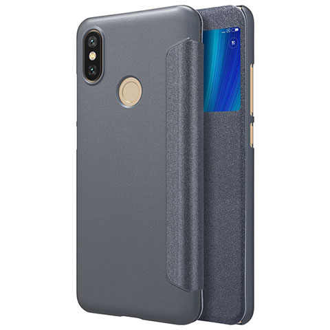 Coque Portefeuille Livre Cuir L01 pour Xiaomi Mi 6X Noir