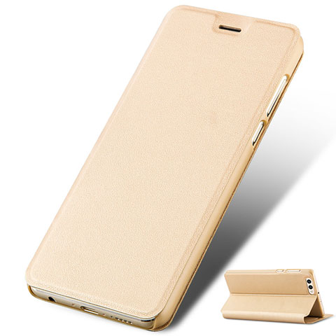 Coque Portefeuille Livre Cuir L02 pour Huawei Honor V10 Or