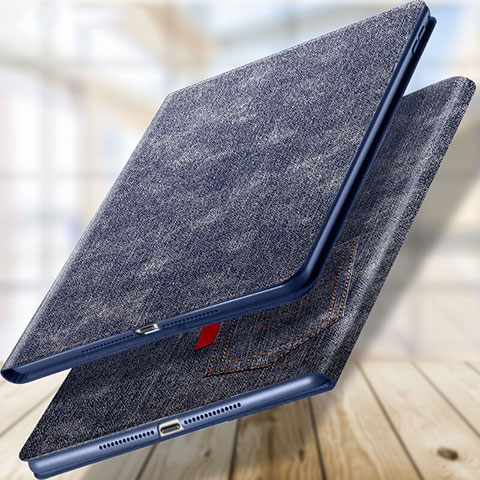 Coque Portefeuille Livre Cuir L03 pour Apple New iPad 9.7 (2018) Bleu