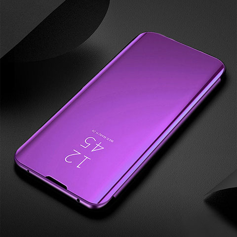 Coque Portefeuille Livre Cuir Miroir Housse Etui Clapet L01 pour Samsung Galaxy A22 4G Violet