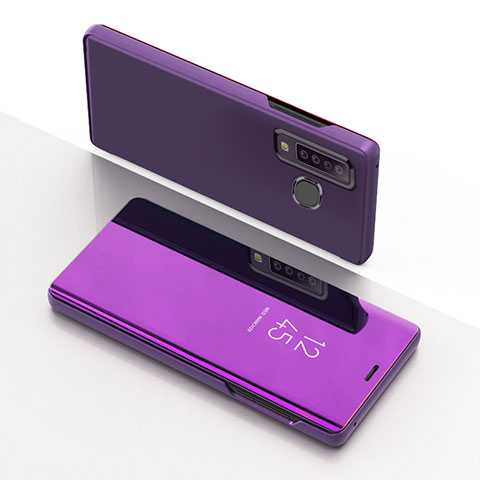 Coque Portefeuille Livre Cuir Miroir Housse Etui Clapet L01 pour Samsung Galaxy A9 (2018) A920 Violet