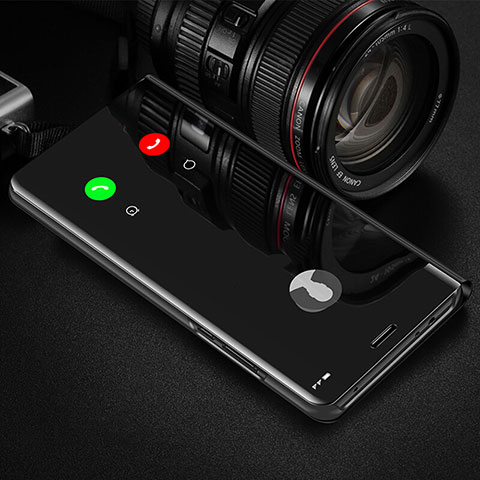 Coque Portefeuille Livre Cuir Miroir Housse Etui Clapet L03 pour Xiaomi Redmi 8A Noir