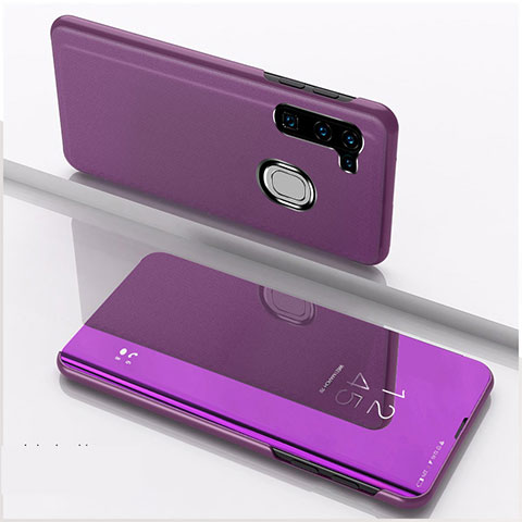 Coque Portefeuille Livre Cuir Miroir Housse Etui Clapet L04 pour Samsung Galaxy M11 Violet