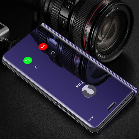 Coque Portefeuille Livre Cuir Miroir Housse Etui Clapet M02 pour Huawei Nova 7 SE 5G Violet