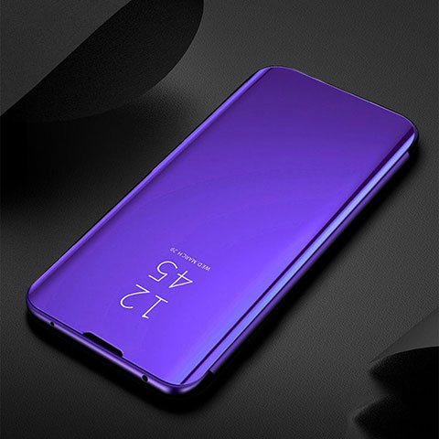 Coque Portefeuille Livre Cuir Miroir Housse Etui Clapet M03 pour Samsung Galaxy S20 Plus Violet