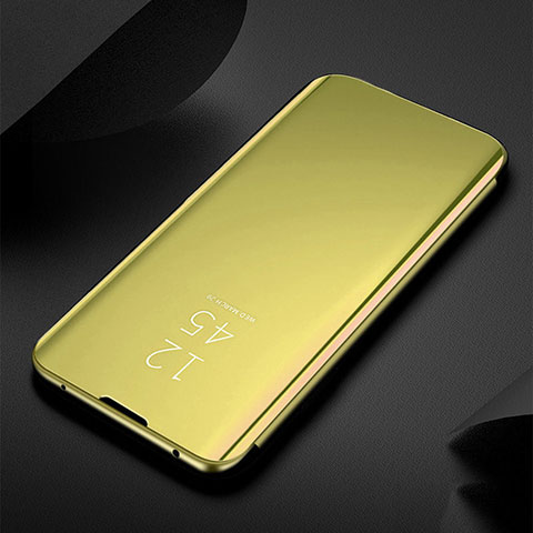 Coque Portefeuille Livre Cuir Miroir Housse Etui Clapet M03 pour Samsung Galaxy S20 Ultra 5G Or