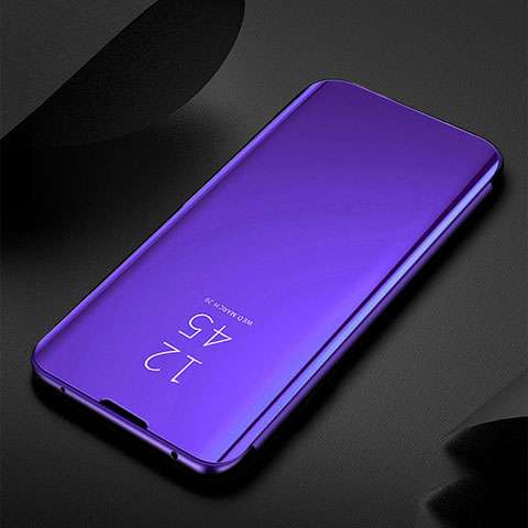 Coque Portefeuille Livre Cuir Miroir Housse Etui Clapet M03 pour Samsung Galaxy S20 Ultra 5G Violet