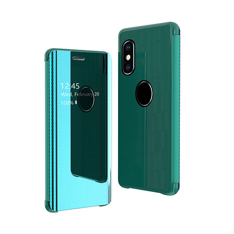 Coque Portefeuille Livre Cuir Miroir Housse Etui Clapet pour Apple iPhone Xs Max Vert