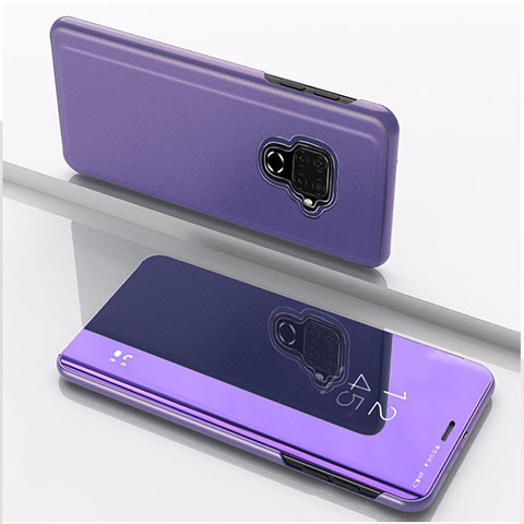 Coque Portefeuille Livre Cuir Miroir Housse Etui Clapet pour Huawei Mate 30 Lite Violet