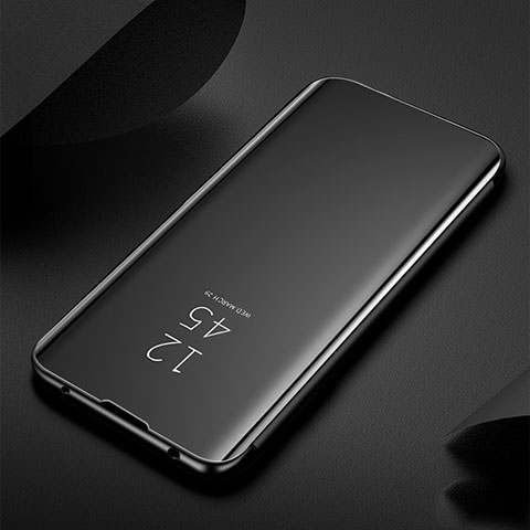 Coque Portefeuille Livre Cuir Miroir Housse Etui Clapet pour Huawei Nova 6 5G Noir