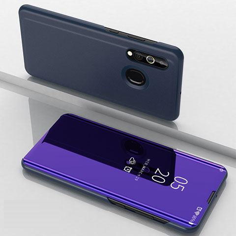 Coque Portefeuille Livre Cuir Miroir Housse Etui Clapet pour Samsung Galaxy A60 Violet